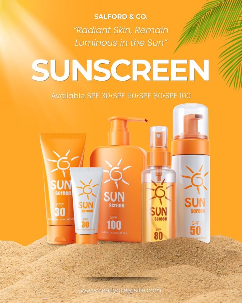 orange modern sunscreen sale instagram post